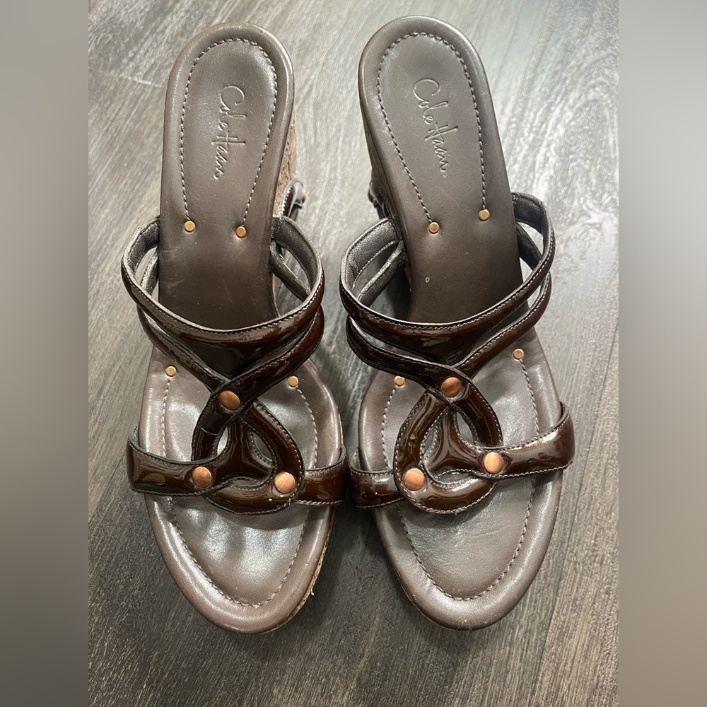 Cole Haan Dark Brown Strappy Sandals